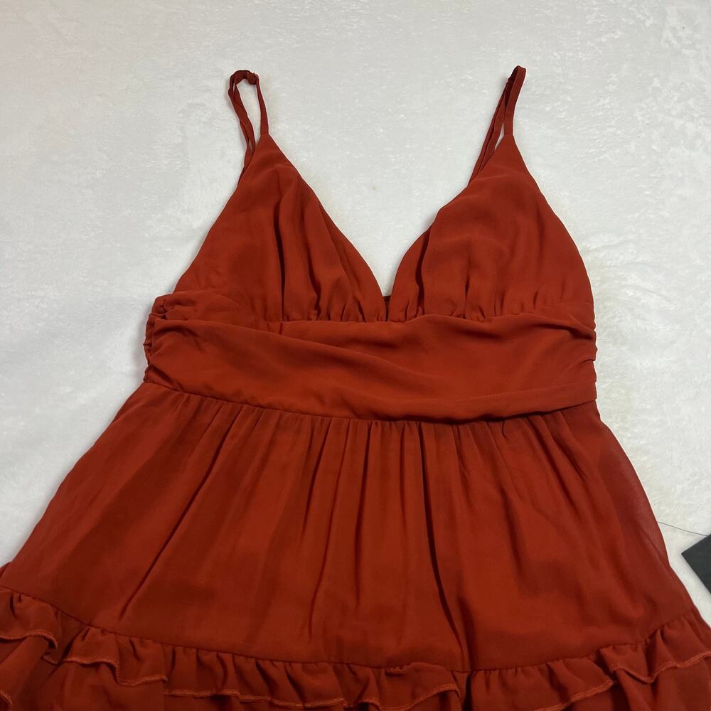 Lulu's Rust Red Ruffled Maxi Dress - Picture 5 of 11